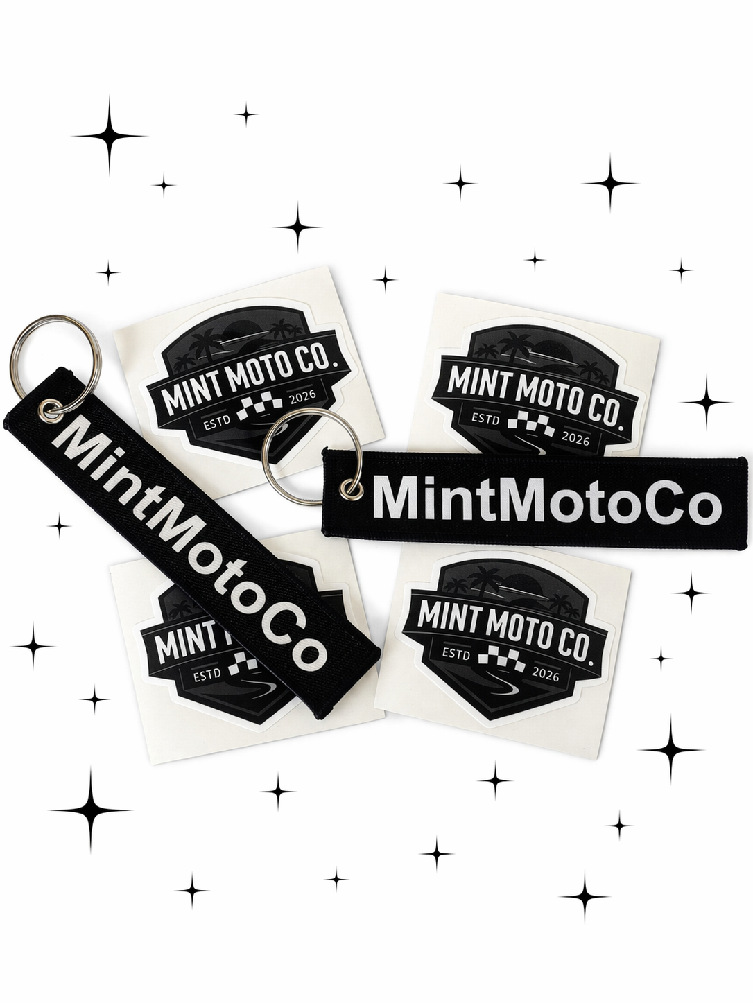Mintmotoco Sticker+Keychain Combo